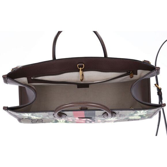 GUCCI Pineapple Tote Bag 659980 Brown Yellow Multi PVC Leather - Picture 7 of 7